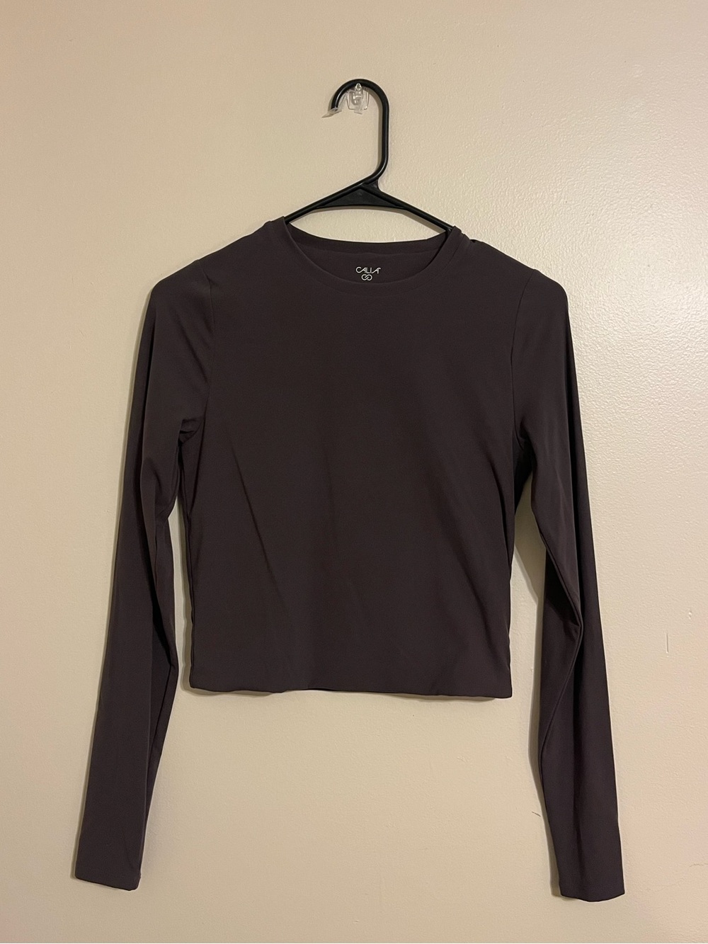 CALIA Women's Inspire Long Sleeve Crop Shirt (Color: Smokey Plum)